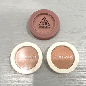 K-Beauty Blushes - 3CE Face Blush in #City Mauve & The Saem Blushers #PK07 #BE02